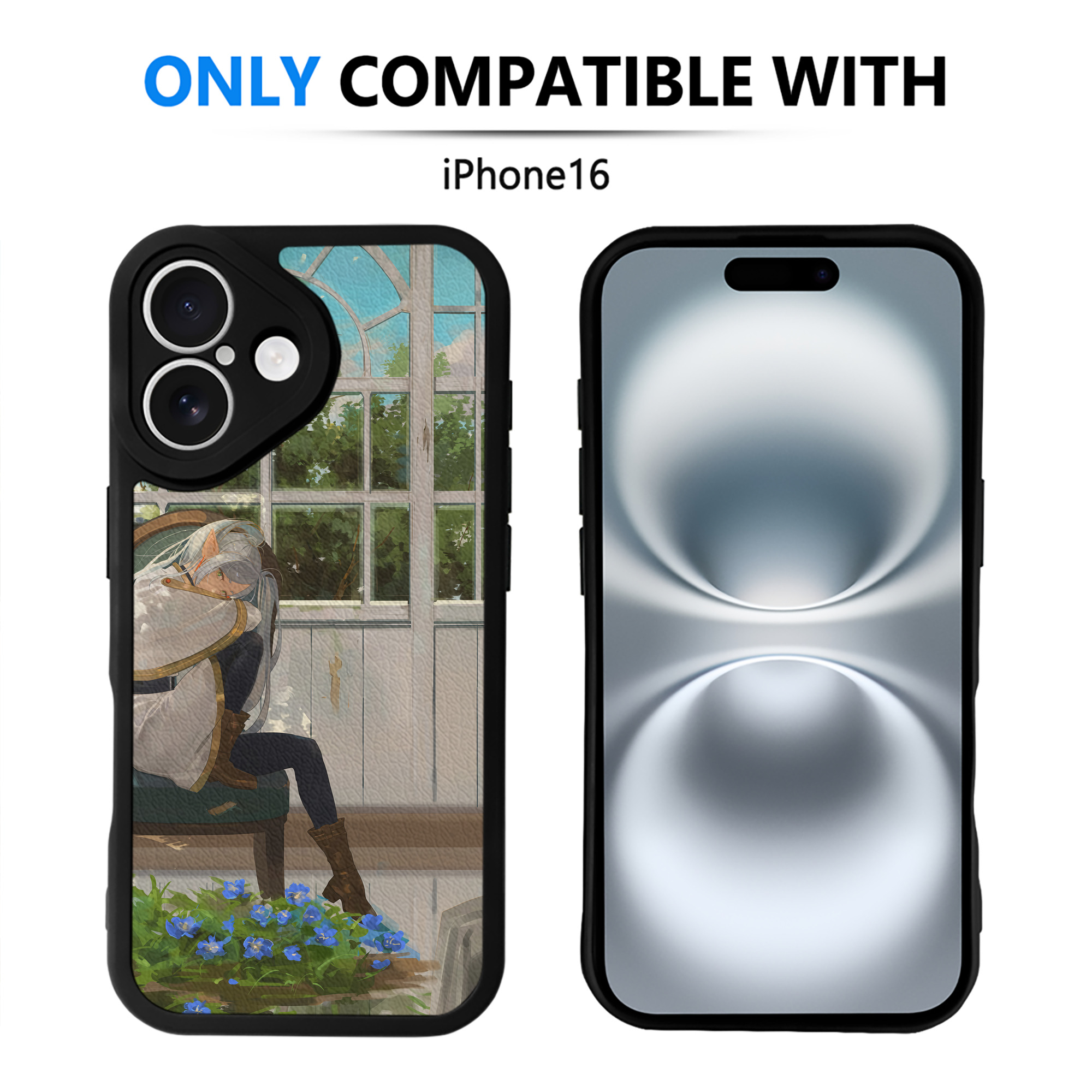 （画像用） 葬送のフリーレン Frieren 【iPhone 16シリーズ対応】シリコンスマホケース（レザー調） 材質：シリコン